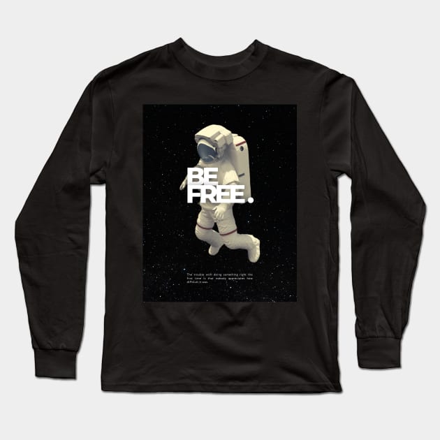 Modern Aesthetic Space Call Be Free T-Shirt Long Sleeve T-Shirt by BUENO1